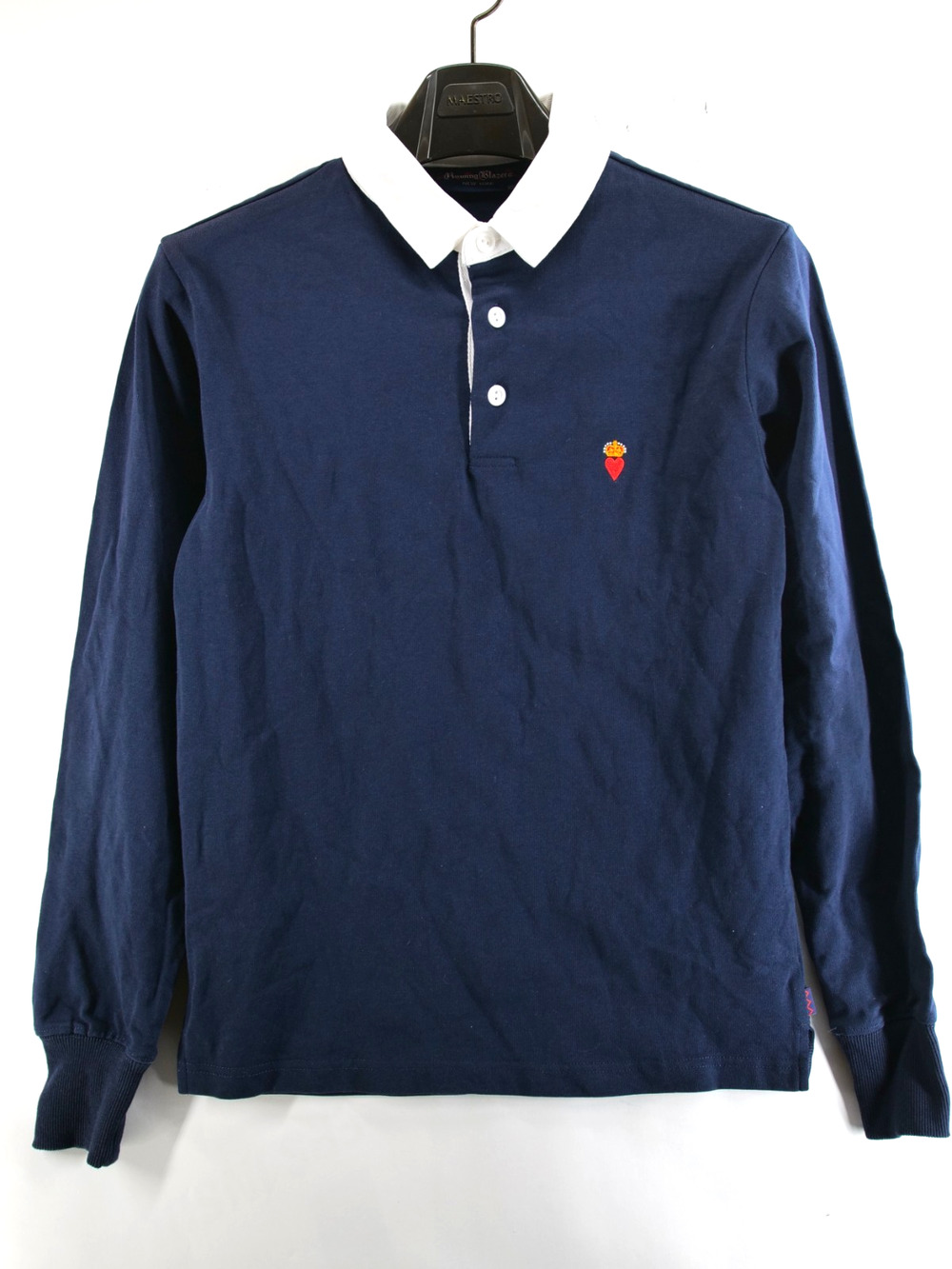 Rowing Blazers Heart Icon Piqué Polo Navy Blue Mens XS